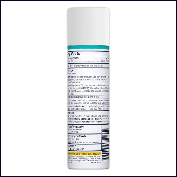 Monistat Instant Itch Relief for Women, Feminine Care Spray, for Relief from Intense Vaginal Itch, 2 Oz