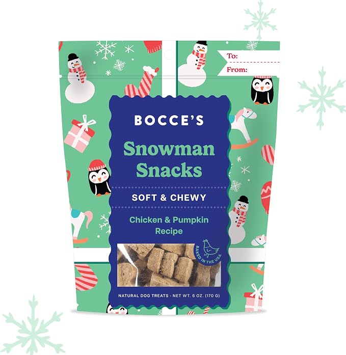 Bocce’s Bakery Holiday Soft & Chewy Bundle Dog Treats, All-Natural Wheat-Free Christmas Dog Treats, 6 oz (Pack of 3) | Oven Baked, Wheat-Free Everyday Dog Treat Cookies - Made with Real, Limited Ingredients and Baked in The USA
