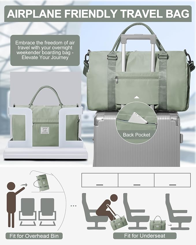 Gym Bags Womens Mens with Shoes Compartment and Wet Pocket Travel Duffel Bags for Women for Plane Sport Gym Tote Bags with Toiletry Bags Waterproof Weekend Overnight Carry on Bag Hospital Holdalls