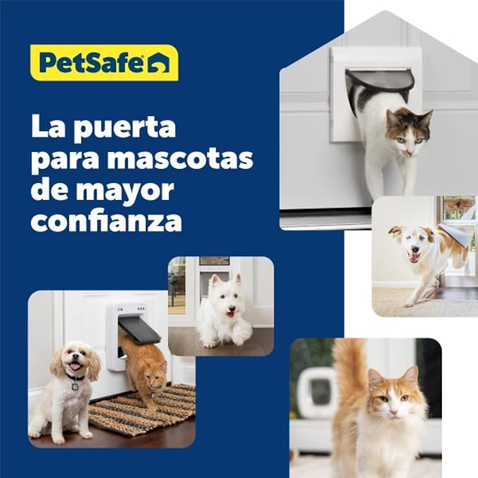 PetSafe Staywell Classic Manual 4-Way Locking Cat Flap – Cat Door with 4 Programmed Locking Settings, White, Tunnel Included