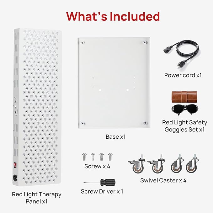 Red Light Therapy Panel for Body, 7 Wavelengths (630, 660, 780, 810, 850, 940, 1060 nm), 300LEDs, Near‑Infrared Light Wellness Device with Adjustable Intensity, Home Use