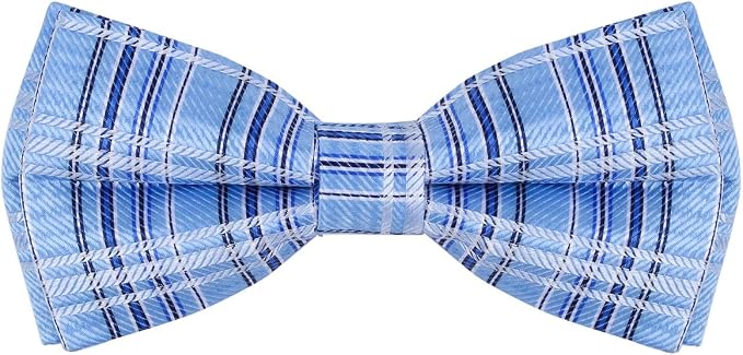 Dog Collar with Bow Tie for Girl or Boy Gift Soft Durable Bowtie Blue Tartan Plaid Medium