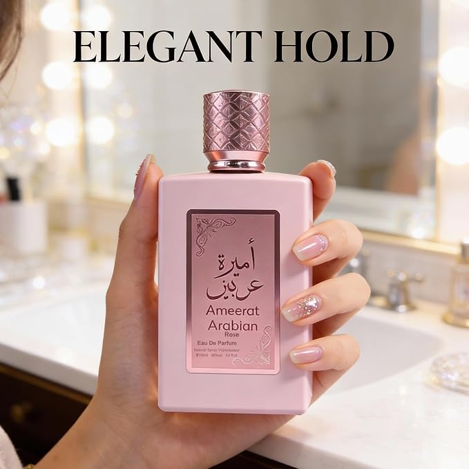 A CENTER Ameerat Arabian Rose Women's Cologne-Style Perfume | 100ml Floral Fruity Eau de Parfum | Strawberry & Rose Scent Gift for Her | Long Lasting Oriental Fragrance