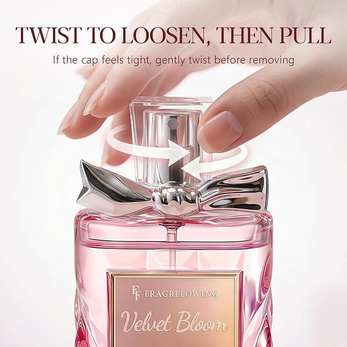Perfume for Women, Alcohol-Free Long Lasting Floral Fragrance, Light & Soft Scent with Rose, Jasmine & Peony, Peach, Patchouli & Musk Base, 100ml / 3.4 fl oz, Gift for Women & Moms (Velvet Bloom)