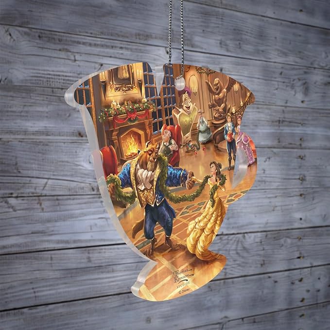 Disney – Beauty and The Beast Christmas Celebration – Holiday Party – 3.5” x 3.5” Teacup Shaped Hanging Acrylic Print Accessory – Officially Licensed Collectible ACPTEACUP800