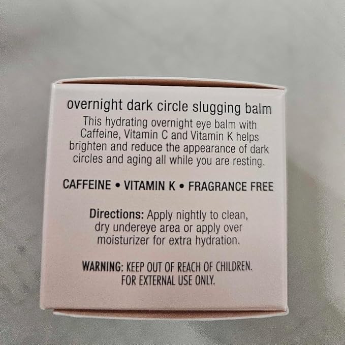 Jouer Luminize Overnight Dark Circle Slugging Balm – Fragrance Free, Caffeine Eye Cream, Overnight Eye Treatment, Brightening Eye Balm, Paraben Free, Gluten & Cruelty Free