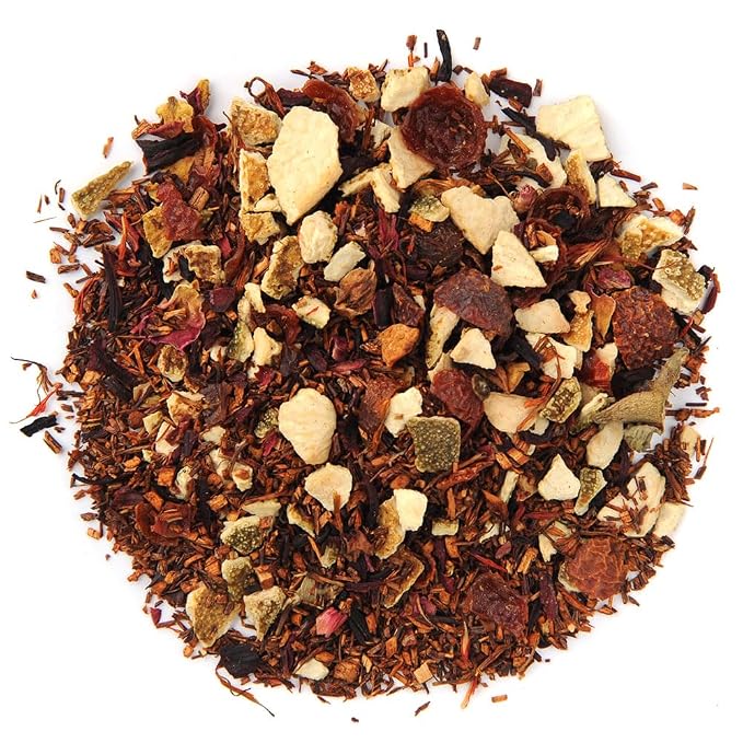 Organic Positively Tea Company, Blood Orange Vanilla Rooibos Tea Bags, 100 Count, Eco-Friendly Tea Bags, Non-GMO