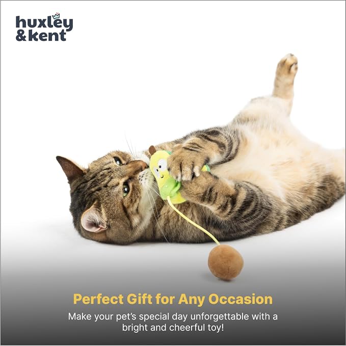 Huxley & Kent Plush Crinkle Catnip Cat Toy, Avocado, Small