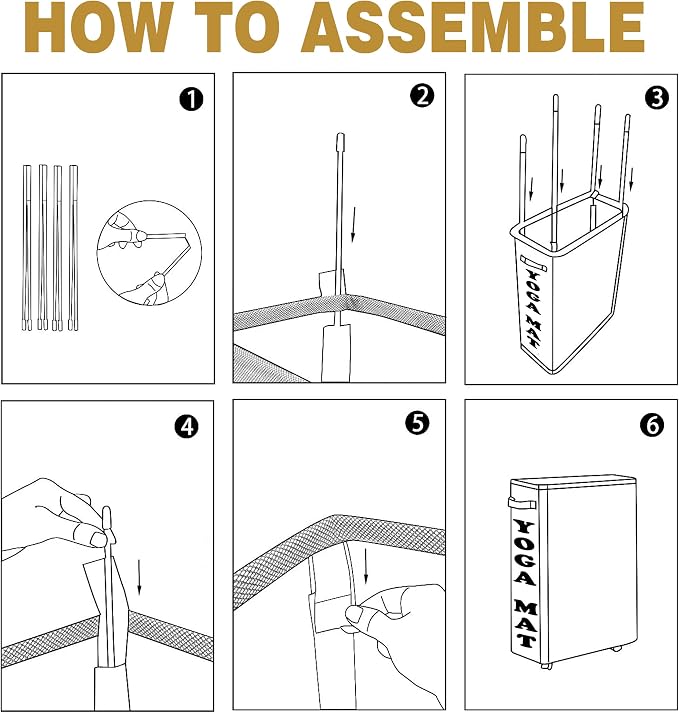Twira Yoga Mat Storage Racks, Home Gym Storage Rack for Foam Roller, Yoga Strap and Resistance Bands, Workout Equipment Corner Storage Organizer with Wheels