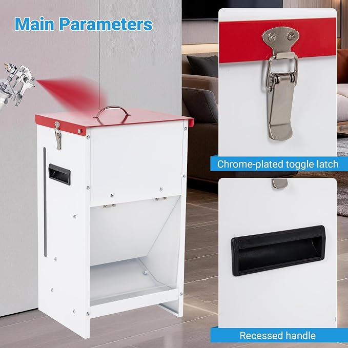 Automatic Dog Feeder - 25LBS Capacity Auto Gravity Dispenser | Powder Coated Dog Feeder, Waterproof for Indoor & Outdoor Use, 12.3"L x 10.5"W x 21.3"H, Red and White