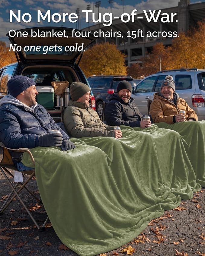 Ultra Soft Fleece Blanket Oversized King Size - Flannel Fleece Luxury Blanket - Lightweight for Couch Bed Chair - Thick, Warm and Breathable - All Season Cozy, Olive
