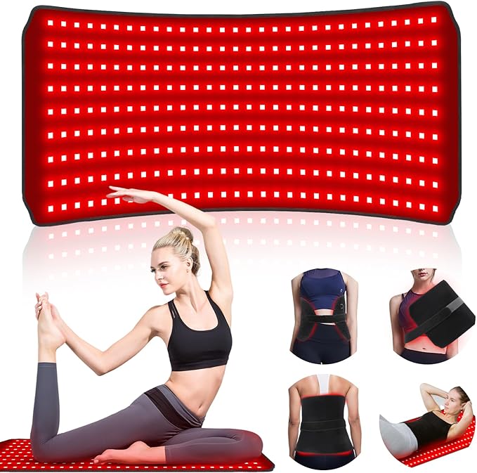 Red Light Therapy for Body, Red Light Therapy Mat with 660nm & 850nm Dual Wavelength, 270 LEDs redlight with Adjustable Timer & Intensity, Gifts for Women Men