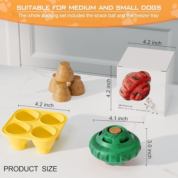 luckdoor Dog Toys to Keep Them Busy,Frozen Treat Dog Enrichment Toys,Slow Food Training to Relieve Boredom and Stimulating,Dog Puzzle Treat Food Dispensing Ball Toy for Small Medium Large Dogs