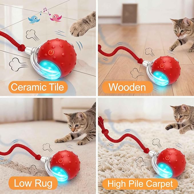 Tiny Fetch Motion Dog Toy,Interactive Cat Toy Rolling Ball