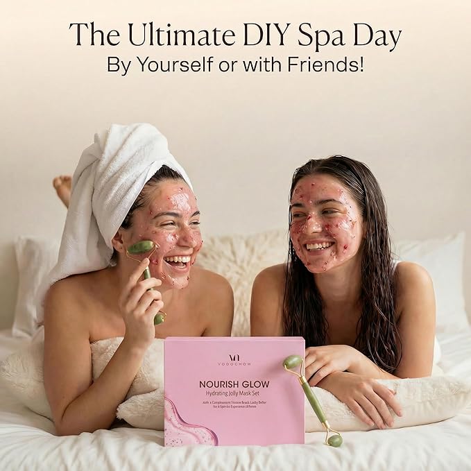 Jelly Mask for Facials - 12 Flavors Hydrating & Brightening Jelly Face Masks | Free Jade Roller & Spatula | Bulgarian Rose, Lavender, Hyaluronic Acid, 24K Gold face mask skin care |Vajacial Jelly Mask