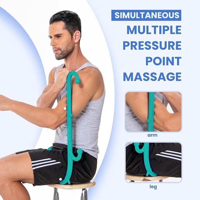 Ranarose Deep Tissue Back & Neck Massager - Back Massager Stick for Pain Relief, Muscle Knot Remover, Trigger Point Massage Tool for Full Body, Shoulders, Legs - Pressure Point Massage Tool