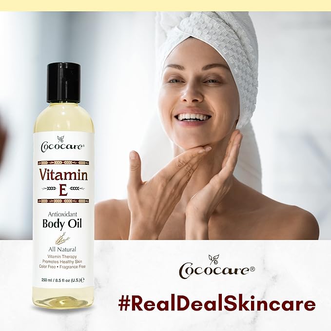 Cococare Natural Vitamin E Antioxidant Body Oil - Vitamin Therapy for All Skin Types - 8.5 fl oz