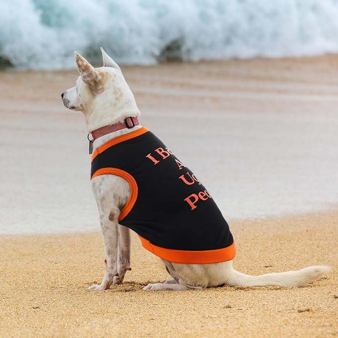 8 Pieces Dog Shirts Pet Printed Clothes with Funny Letters Summer Pet T Shirts Cool Puppy Breathable Dog Outfit Soft Sweatshirt Cats(Delicate Pattern,Small)