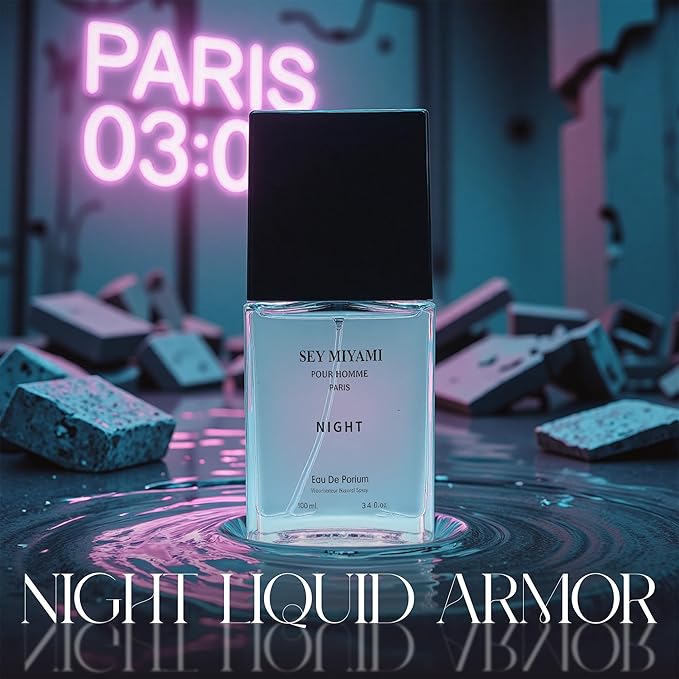 A CENTER Essey Miyami Night Cologne for Men/Eau de Parfum Natural Spray 3.4 Fl Oz Perfume for Men Suitable for All Skin Type Fragrance Daily Used