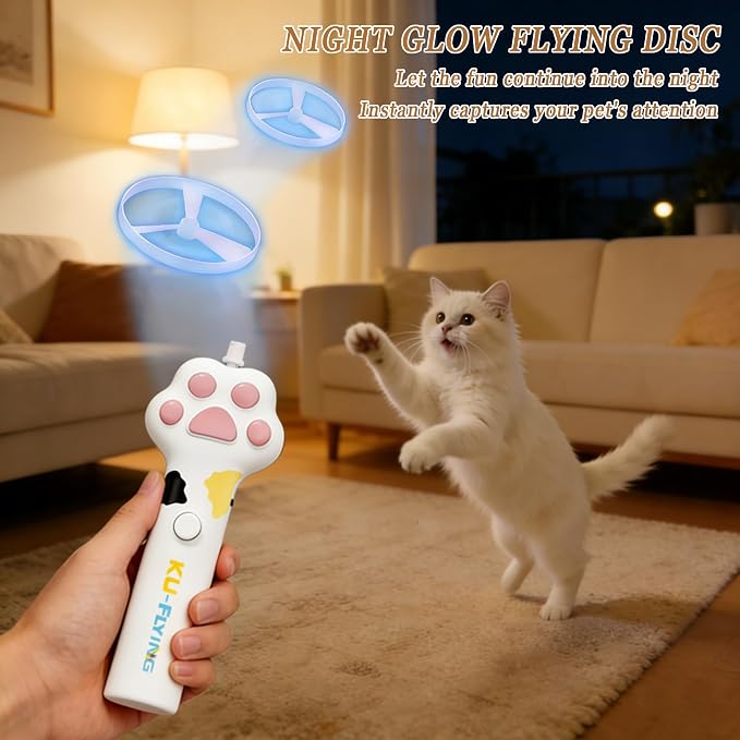 Cat Toy Disc,Interactive Cat Fetch Toy Flying Discs for Pet with 20 Discs | Cat Toys for Indoor Cats,Flying Cat Enrichment Toys for Adult Kittens Dog Playing,Hunting Tracking Chasing Toys for Outdoor