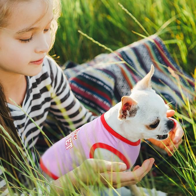 Reginary 8 Pieces Dog Shirts Girl Small Dog Clothes for Chihuahuas Yorkies Female Puppy Shirts Printed Pet Outfit Cute Breathable Soft Valentine's Day Doggie Cat Lovers Gift, Size S