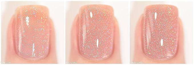 ILNP Sweet Pea - Seashell Pink Holographic Sheer Jelly Nail Polish