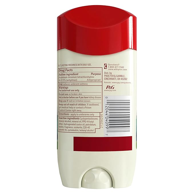Old Spice Men's Antiperspirant & Deodorant, 24/7 Lasting Freshness, Advanced Sweat & Odor Protection with Skin Conditioners, Invisible Solid, Fiji with Palm Tree Scent, 3.4 oz (Pack of 3)