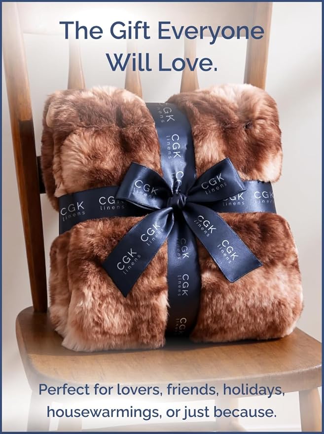 3D Fleece Bubble Blanket King - Rabbit Blanket - 90" x 108", Marble Brown | Soft Fluffy Faux Fur Blanket for Couch Sofa & Chair, Cozy Gifts for Women, Tie Dye Cloud Throw Bed Cover, Thick Plush Bedding
