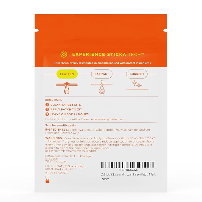 ZitSticka Killa Microdart Pimple Patches for Face - Most Potent Pimple Patch with Fast-Acting Microdarts - For Deep, Early-Stage Zits with Salicylic Acid - Mini 8 Count