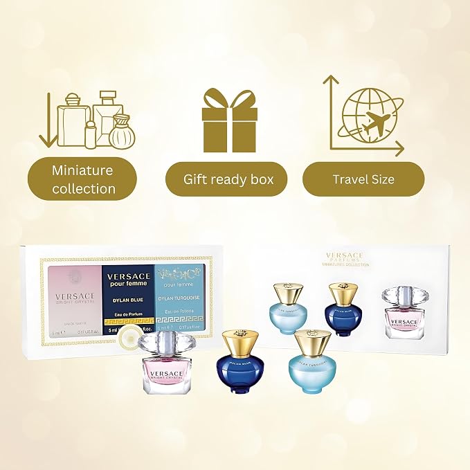 Versace Perfume for Women – Variety Trio Mini Gift Set – Eros, Dylan Blue, Eau Fraiche