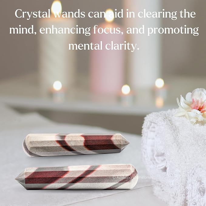 Amazing Gemstone Narmada Shiva Lingam Crystal Wand Massage Stick - Pelvic Wand Gua Sha for Adults - Crystals and Healing Stones Massage Wands for Adults Gifts (Pointed)
