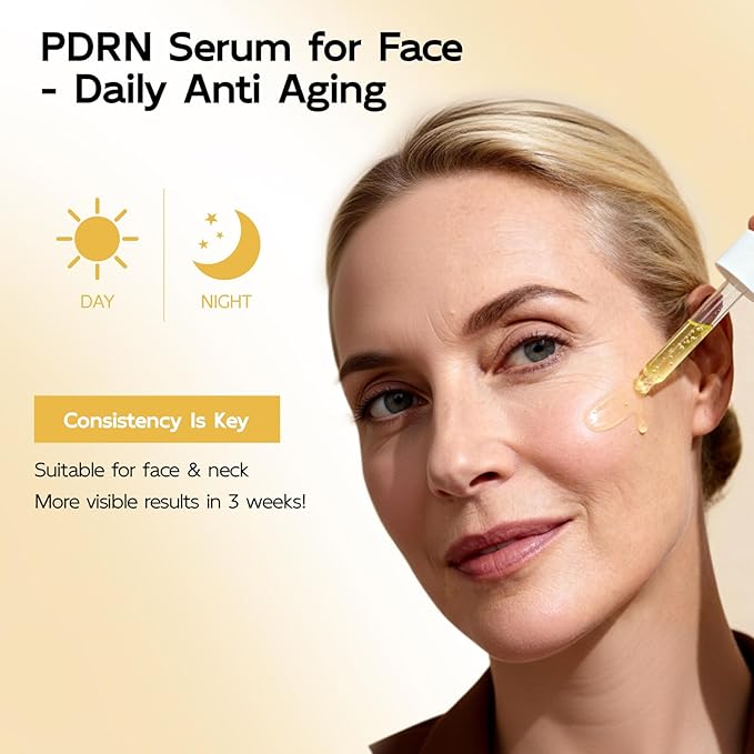 YouthVibe 0.5% PDRN Serum for Face, Anti-Aging Salmon DNA Face Serum with Hyaluronic Acid + Niacinamide + Squalane, Firming & Hydrating, Helps Smooth the Look of Fine Lines & Wrinkles, 30mL