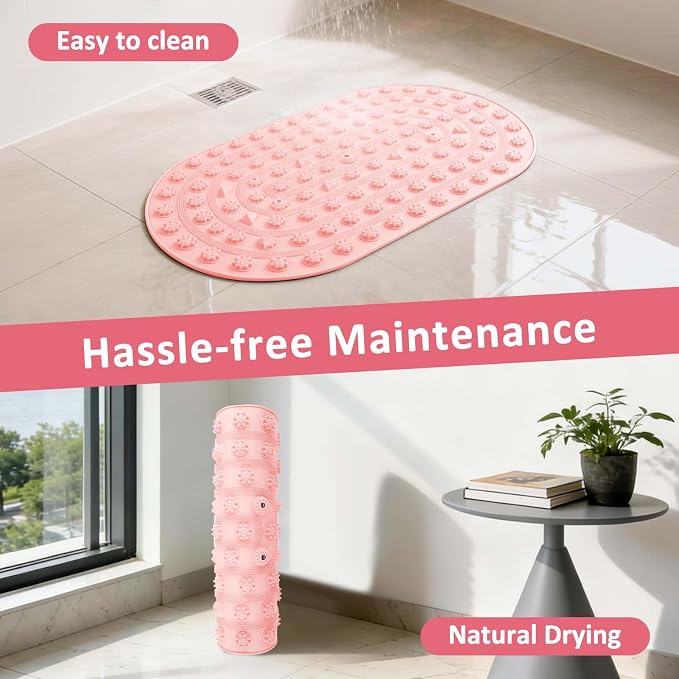 Silicone Acupressure Reflexology Foot Massage Mat for Tired Feet | Pink Foot Massage Mat with Raised Nubs to Relax Feet, Promote Blood Circulation, Ideal for Home or Office Use