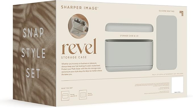 Sharper Image® Revel Airflow Styler Storage Case - Hair Tool Organizer| Durable Protective Case with Heat Pad for Multi-Styler and Attachments| Bathroom Countertop Hair Wrap Styler Organization