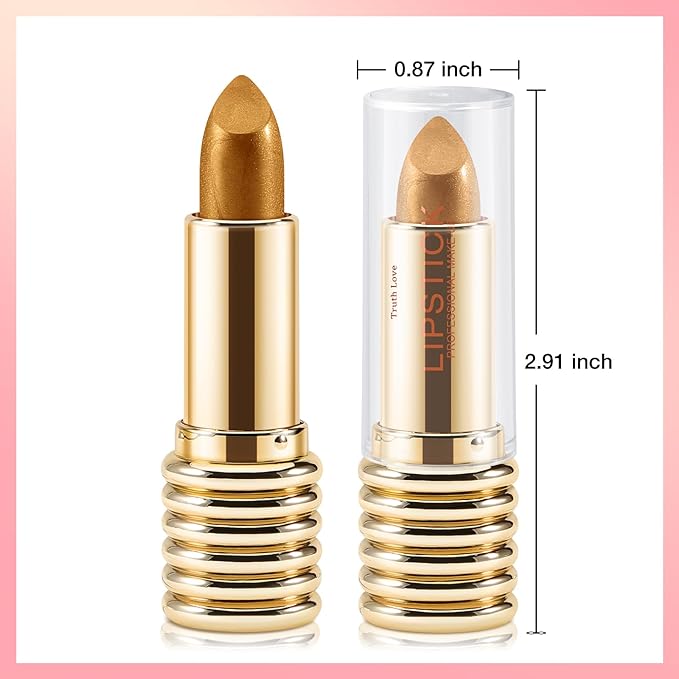 Boobeen Glitter Lipstick for Women Metallic Lip Stick Sparkling Shine Lip Makeup, Bold Smooth Lip Color High Pigment Long Lasting, Creamy Lipstick Full Coverage