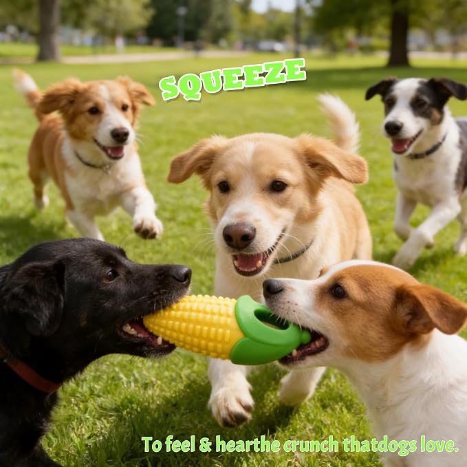 DAMAH Dog Chew Corn Toy,for Aggressive Chewers Small Medium Large Breed,Interactive Squeaky Dog Tooth Cleaning Tool Water Float Toy,Suitable for Small,Medium and Large Dogs