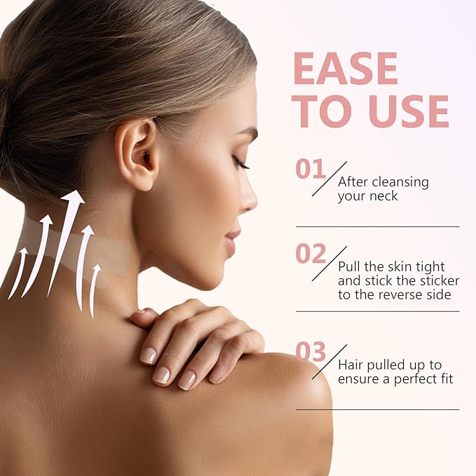 Neck Lift Tape, 20 PCS Invisible Neck Wrinkle Patches for Instant Skin Support, Improves Neck Lines & Wrinkles, Ultra-Thin Breathable Ne_ck Strips for Smooth Look, Reusable & Comfortable Wear