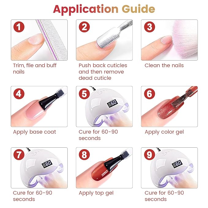 RARJSM Amber Ceramic Cat Eye Gel Nail Polish Set 6 Pcs Metallic Brown Dark Burgundy Orange Cooper Red Gray Mauve Velvet Silver Glitter Cateye Gel Polish with Magnetic Stick UV LED Curing Require Fall