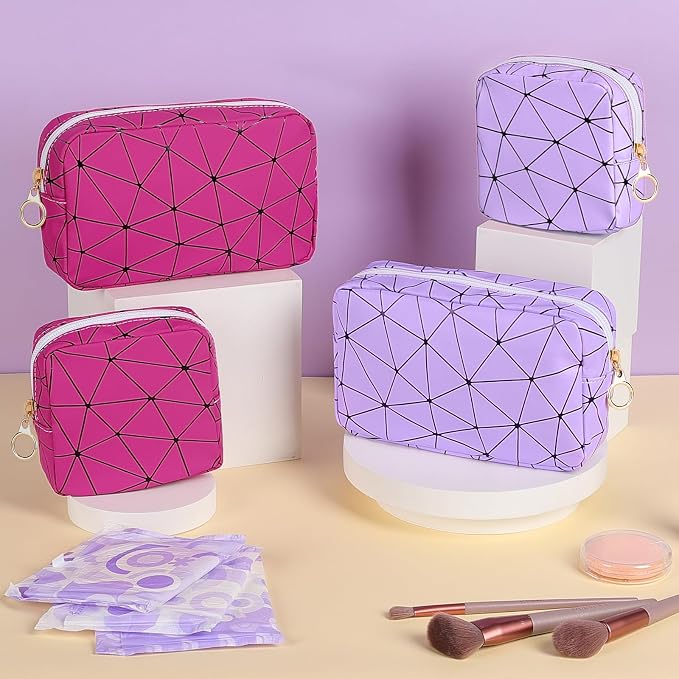 Likesing Period Bag for Teen Girls, Leather Sanitary Napkin Storage Bag, Portable Menstrual Pad Bag Period Pads Pouch, Small Make Up Bags