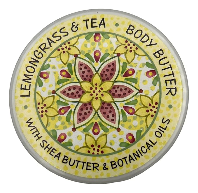 Greenwich Bay Trading Company, Lemongrass and Tea, Shea and Cocoa Butter Body Butter - From the Garden Collection - 8 Ounce Tub