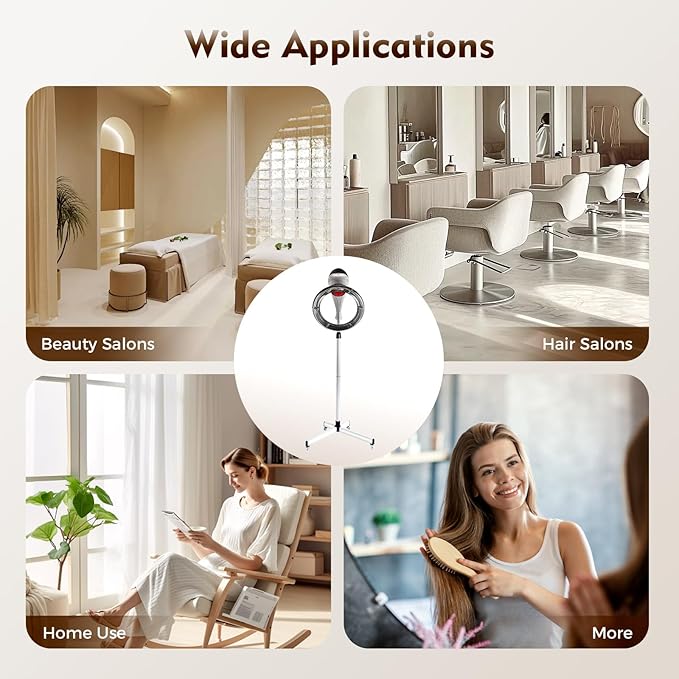 Stand Hair Dryer, 360° Orbiting Rotating Hair Processor, 950W 110V Salon Drying Perming Machine Multifunctional Adjustable Hair Steamer Salon Hair Equipment for Scalp Care, Permed Colored Hair