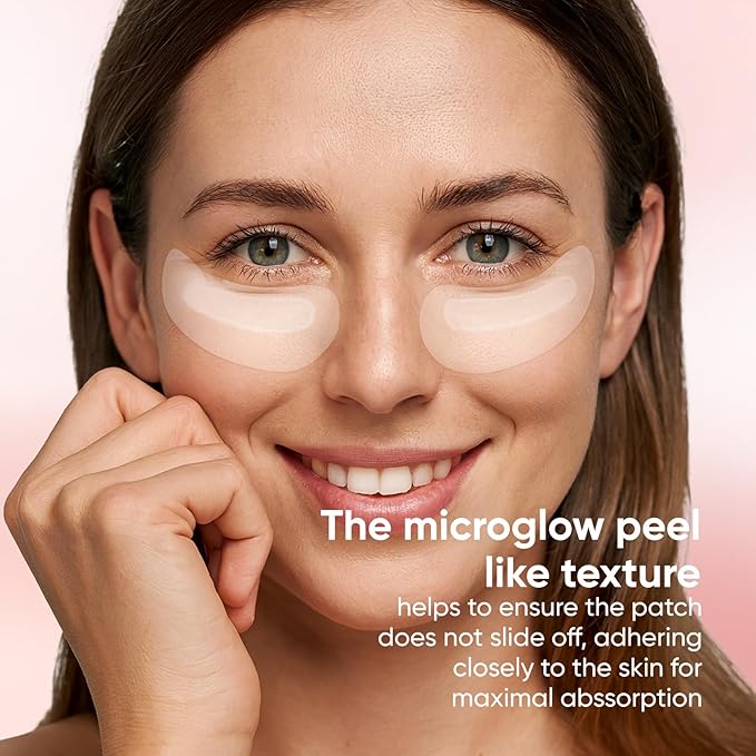MicroGlow Eye Patches,Under Eye Patchs Hyaluronic Acid Eye Mask for Dark Circles for Women, Forehead Wrinkle & Smile Line Patches (1BOX(3 Pairs))