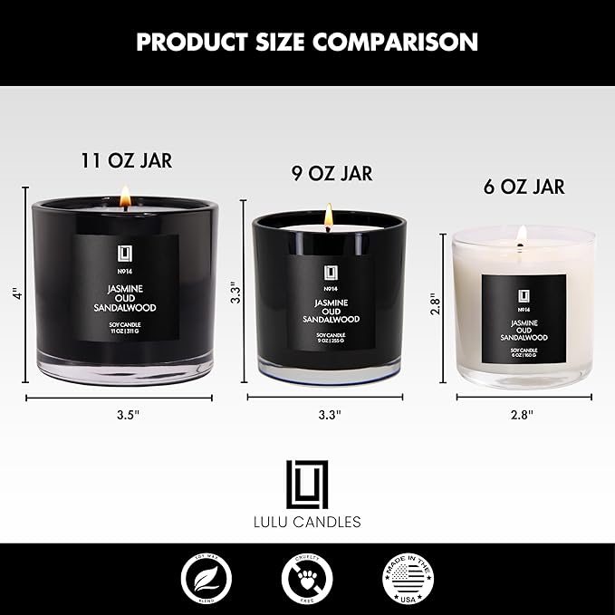 Lulu Candles | Whiskey Caramel | Smells Woody & Sweet | Luxury Scented Soy Jar Candle | Hand Poured in The USA | Highly Scented Long Lasting (9 Oz.)