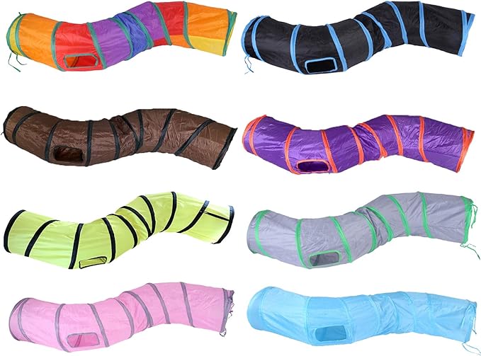 iCAGY Cat Tunnel Toys for Indoor Cats Kittens Rabbits, Pet Toy Play Tunnels