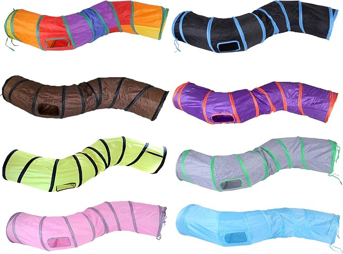 iCAGY Cat Tunnel Toys for Indoor Cats Kittens Rabbits, Pet Toy Play Tunnels