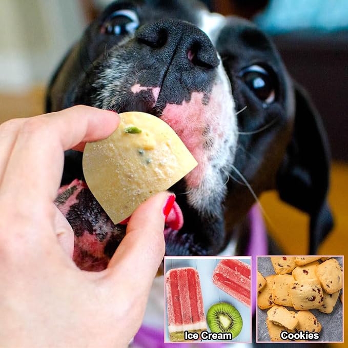 BABORUI 6 Cavities Dog Treat Molds for Woof Pupsicle Small 10-25lbs, Reusable Frozen Dog Treat Molds Silicone for Making Mix Refills Pops Ice Popsicle Treats (S)