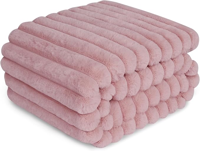 Waterproof Pet Blanket for Large Dogs & Cats - Reversible Calming Plush, Washable Furniture Cover for Couch, Bed, Car Seat, Blocks Leaks, Stains & Pet Fur (Pink, 50"x60")