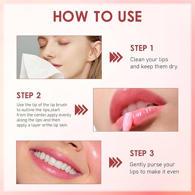 Lips Staining Lip Oil, Lip Stain Oil, Lip Tint Lips Oil Long-Lasting Moisturizing, Lips Oil Stain, Dynamic Finish that Goes on Glossy (Guava)
