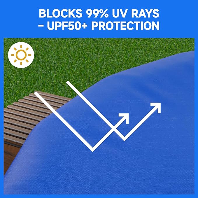 Upgrade 21ft Pool Cover for Above Ground Pools, Winter Round Swimming Pool Cover with 4 Foot Overlap Extra Thick 500D Cable & Heavy-Duty Winch 21 Foot Round Pool Covers