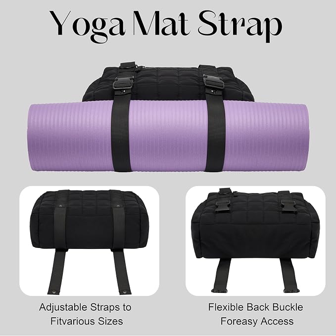 Small Gym Bag for Women, Puffy Sports Duffel Bag with Yoga Mat Holder, Gym Tote Bag with Wet Pocket & Coin Wallet, Carry on Bag for Workout Dance Pilates Ballet Swimming Travel